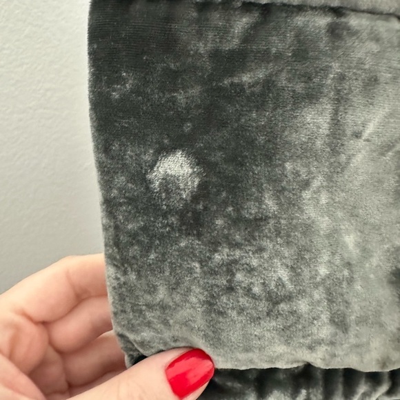 MONCLER Cape Poncho Fringe Velvet Sleeve Grey Jacket SZ L - Picture 12 of 13